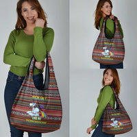 Funny Unicorn Workout Grocery Bag with Squat Like No Tomorrow Quote and Rainbow Tribal - Wonder Print Shop