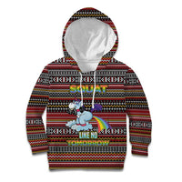 Funny Unicorn Workout Kid Hoodie with Squat Like No Tomorrow Quote and Rainbow Tribal - Wonder Print Shop