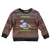 Funny Unicorn Workout Kid Ugly Christmas Sweater with Squat Like No Tomorrow Quote and Rainbow Tribal - Wonder Print Shop