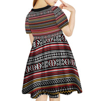 Funny Unicorn Workout Kid Short Sleeve Dress with Squat Like No Tomorrow Quote and Rainbow Tribal - Wonder Print Shop
