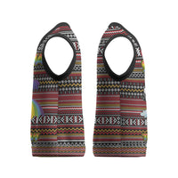 Funny Unicorn Workout Christmas Knitted V-Neck Vest with Squat Like No Tomorrow Quote and Rainbow Tribal - Wonder Print Shop
