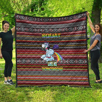 Funny Unicorn Workout Quilt with Squat Like No Tomorrow Quote and Rainbow Tribal - Wonder Print Shop