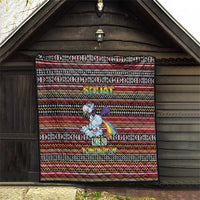 Funny Unicorn Workout Quilt with Squat Like No Tomorrow Quote and Rainbow Tribal - Wonder Print Shop