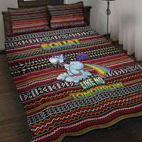 Funny Unicorn Workout Quilt Bed Set with Squat Like No Tomorrow Quote and Rainbow Tribal - Wonder Print Shop