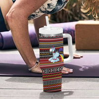 Funny Unicorn Workout Tumbler With Handle with Squat Like No Tomorrow Quote and Rainbow Tribal - Wonder Print Shop