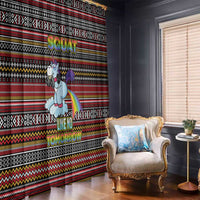 Funny Unicorn Workout Window Curtain with Squat Like No Tomorrow Quote and Rainbow Tribal - Wonder Print Shop