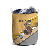 Personalized Cool Turkey Bowling Laundry Basket with Sunglasses Pins - Wonder Print Shop