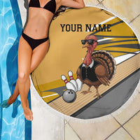 Personalized Cool Turkey Bowling Beach Blanket with Sunglasses Pins - Wonder Print Shop