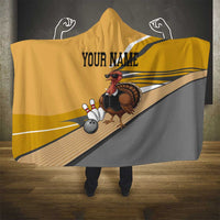 Personalized Cool Turkey Bowling Hooded Blanket with Sunglasses Pins - Wonder Print Shop