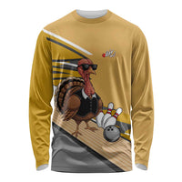 Personalized Cool Turkey Bowling Long Sleeve Shirt with Sunglasses Pins - Wonder Print Shop
