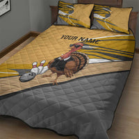 Personalized Cool Turkey Bowling Quilt Bed Set with Sunglasses Pins - Wonder Print Shop