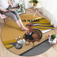 Personalized Cool Turkey Bowling Round Carpet with Sunglasses Pins - Wonder Print Shop
