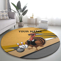 Personalized Cool Turkey Bowling Round Carpet with Sunglasses Pins - Wonder Print Shop