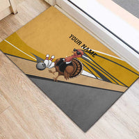 Personalized Cool Turkey Bowling Rubber Doormat with Sunglasses Pins - Wonder Print Shop