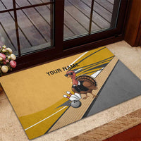 Personalized Cool Turkey Bowling Rubber Doormat with Sunglasses Pins - Wonder Print Shop