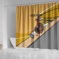 Personalized Cool Turkey Bowling Shower Curtain with Sunglasses Pins - Wonder Print Shop