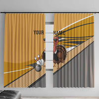 Personalized Cool Turkey Bowling Window Curtain with Sunglasses Pins - Wonder Print Shop