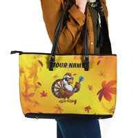 Personalized Funny Turkey Darts Leather Tote Bag with Sunglasses Dartboard - Wonder Print Shop
