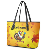 Personalized Funny Turkey Darts Leather Tote Bag with Sunglasses Dartboard - Wonder Print Shop
