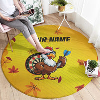 Personalized Funny Turkey Darts Round Carpet with Sunglasses Dartboard - Wonder Print Shop