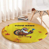 Personalized Funny Turkey Darts Round Carpet with Sunglasses Dartboard - Wonder Print Shop