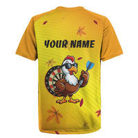 Personalized Funny Turkey Darts Rugby Jersey with Sunglasses Dartboard - Wonder Print Shop