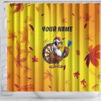 Personalized Funny Turkey Darts Shower Curtain with Sunglasses Dartboard - Wonder Print Shop
