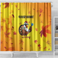 Personalized Funny Turkey Darts Shower Curtain with Sunglasses Dartboard - Wonder Print Shop