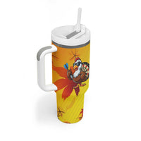 Personalized Funny Turkey Darts Tumbler With Handle with Sunglasses Dartboard - Wonder Print Shop