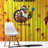Personalized Funny Turkey Darts Window Curtain with Sunglasses Dartboard - Wonder Print Shop