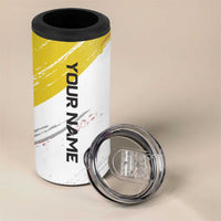 Personalized Funny Turkey Bowling 4 in 1 Can Cooler Tumbler with Cool Sunglasses Pins Yellow and White - Wonder Print Shop