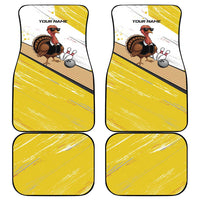 Personalized Funny Turkey Bowling Car Mats with Cool Sunglasses Pins Yellow and White - Wonder Print Shop