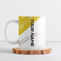 Personalized Funny Turkey Bowling Ceramic Mug with Cool Sunglasses Pins Yellow and White - Wonder Print Shop