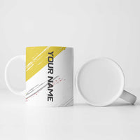 Personalized Funny Turkey Bowling Ceramic Mug with Cool Sunglasses Pins Yellow and White - Wonder Print Shop