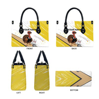 Personalized Funny Turkey Bowling Leather Bag with Cool Sunglasses Pins Yellow and White - Wonder Print Shop