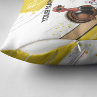 Personalized Funny Turkey Bowling Pillow Cover with Cool Sunglasses Pins Yellow and White - Wonder Print Shop