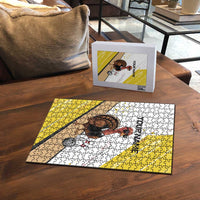 Personalized Funny Turkey Bowling Puzzle with Cool Sunglasses Pins Yellow and White - Wonder Print Shop
