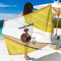 Personalized Funny Turkey Bowling Sarong with Cool Sunglasses Pins Yellow and White - Wonder Print Shop