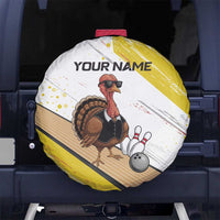 Personalized Funny Turkey Bowling Spare Tire Cover with Cool Sunglasses Pins Yellow and White - Wonder Print Shop