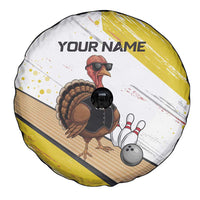 Personalized Funny Turkey Bowling Spare Tire Cover with Cool Sunglasses Pins Yellow and White - Wonder Print Shop
