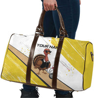 Personalized Funny Turkey Bowling Travel Bag with Cool Sunglasses Pins Yellow and White - Wonder Print Shop