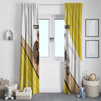 Personalized Funny Turkey Bowling Window Curtain with Cool Sunglasses Pins Yellow and White - Wonder Print Shop