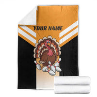 Personalized Funny Turkey Bowling Blanket with Cartoon Pins Thanksgiving - Wonder Print Shop