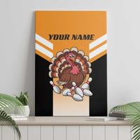 Personalized Funny Turkey Bowling Canvas Wall Art with Cartoon Pins Thanksgiving - Wonder Print Shop