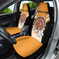 Personalized Funny Turkey Bowling Car Seat Cover with Cartoon Pins Thanksgiving - Wonder Print Shop