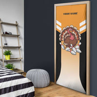 Personalized Funny Turkey Bowling Door Cover with Cartoon Pins Thanksgiving - Wonder Print Shop