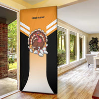 Personalized Funny Turkey Bowling Door Cover with Cartoon Pins Thanksgiving - Wonder Print Shop