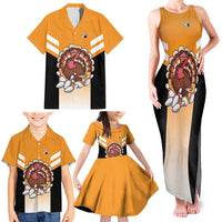 Personalized Funny Turkey Bowling Family Matching Tank Maxi Dress and Hawaiian Shirt with Cartoon Pins Thanksgiving - Wonder Print Shop