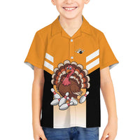 Personalized Funny Turkey Bowling Family Matching Tank Maxi Dress and Hawaiian Shirt with Cartoon Pins Thanksgiving - Wonder Print Shop