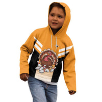 Personalized Funny Turkey Bowling Kid Hoodie with Cartoon Pins Thanksgiving - Wonder Print Shop